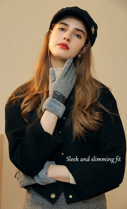 Ladies Winter Warm Cashmere Gloves DY50 Gray