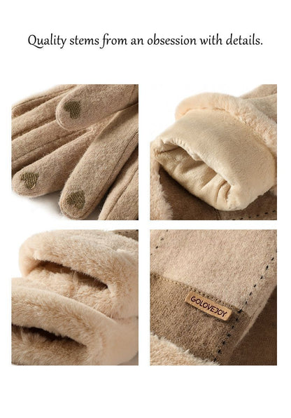 Ladies Winter Warm Cashmere Gloves DY50 Khaki