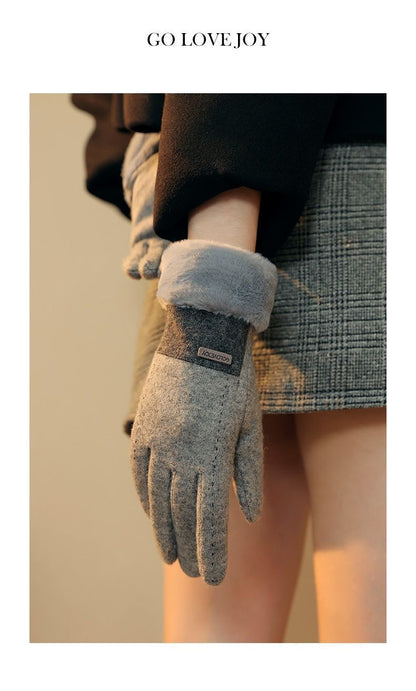 Ladies Winter Warm Cashmere Gloves DY50 Khaki
