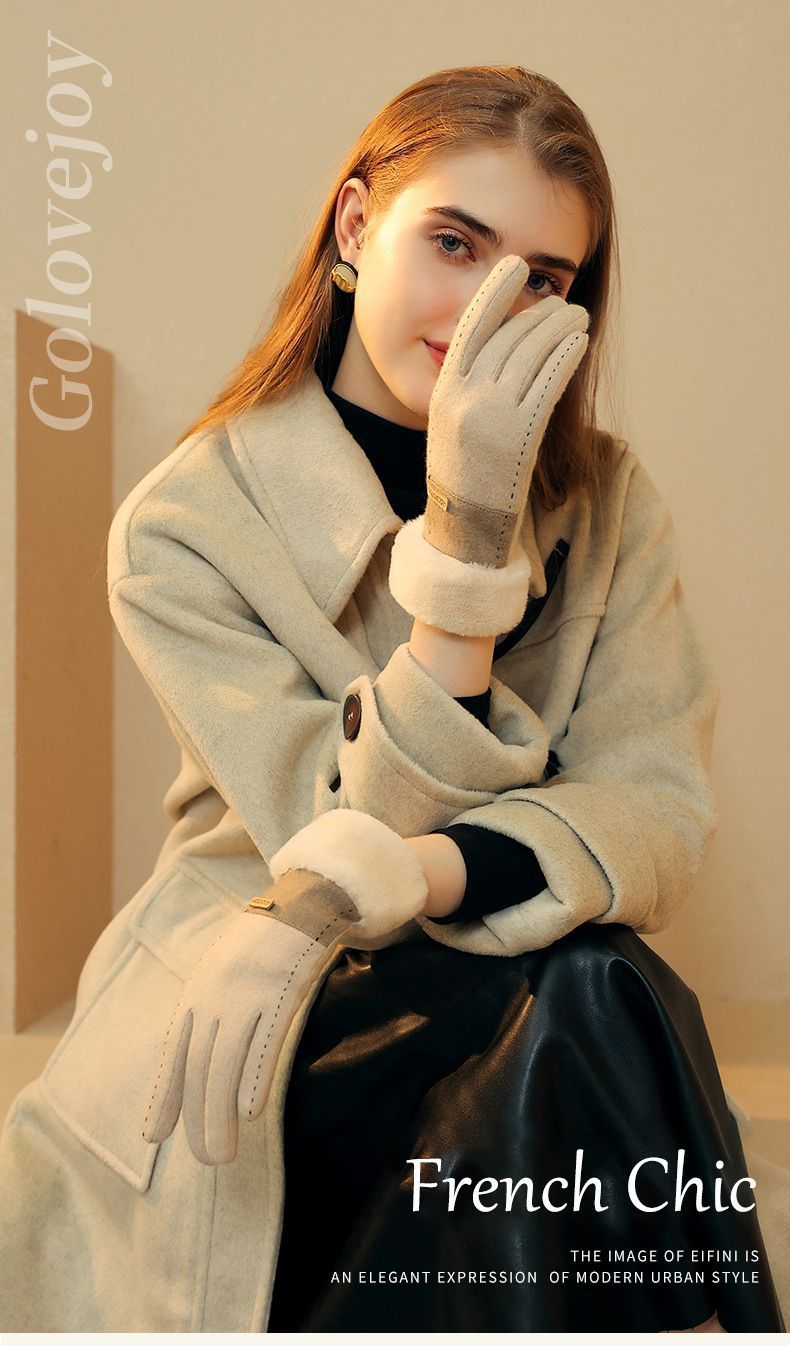 Ladies Winter Warm Cashmere Gloves DY50 Pink