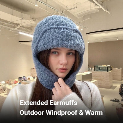 Women Plain Aviator Hat with Earflaps Coffee Brown