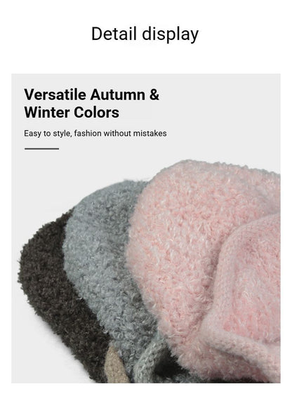 Women Plain Aviator Hat with Earflaps Rose Red