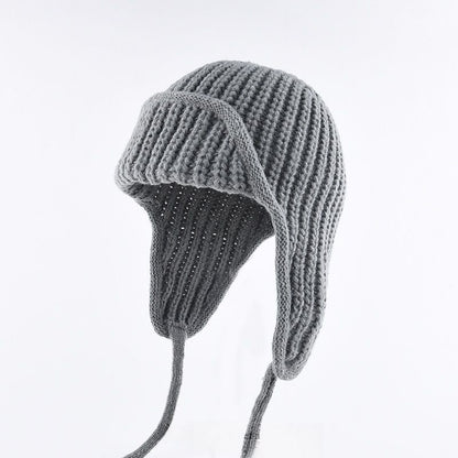Women Plain Aviator Hat with Earflaps White