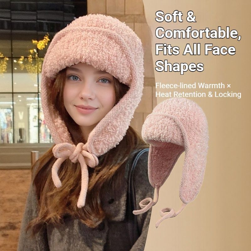Women Plain Aviator Hat with Earflaps Yellow