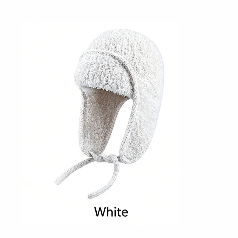 Women Sherpa Aviator Beanie - Warm Earflap Knit Hat Dark Coffee