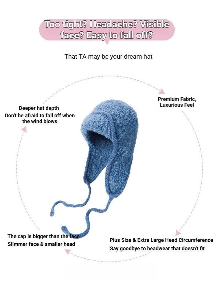 Women Sherpa Aviator Beanie - Warm Earflap Knit Hat Dark Coffee