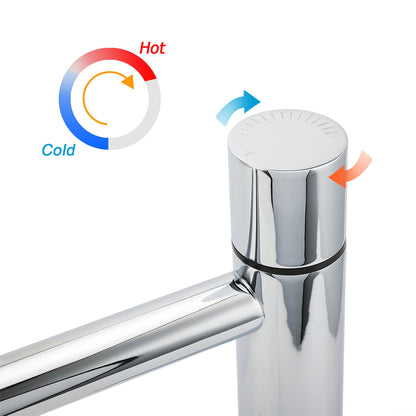 WELS 6L/min Tall Basin Mixer Vanity Sink Bubble Faucet Tap Laundry Chrome Round