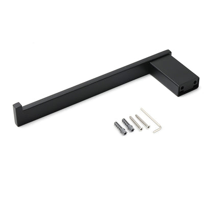 Bathroom Matt Black Stainless Steel Square Towel Rack Clothes Wall Mount Holder