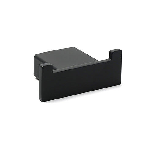Matt Black Square Robe Hook Clothes Towel Holder Bathroom Wall Hanger Accessory