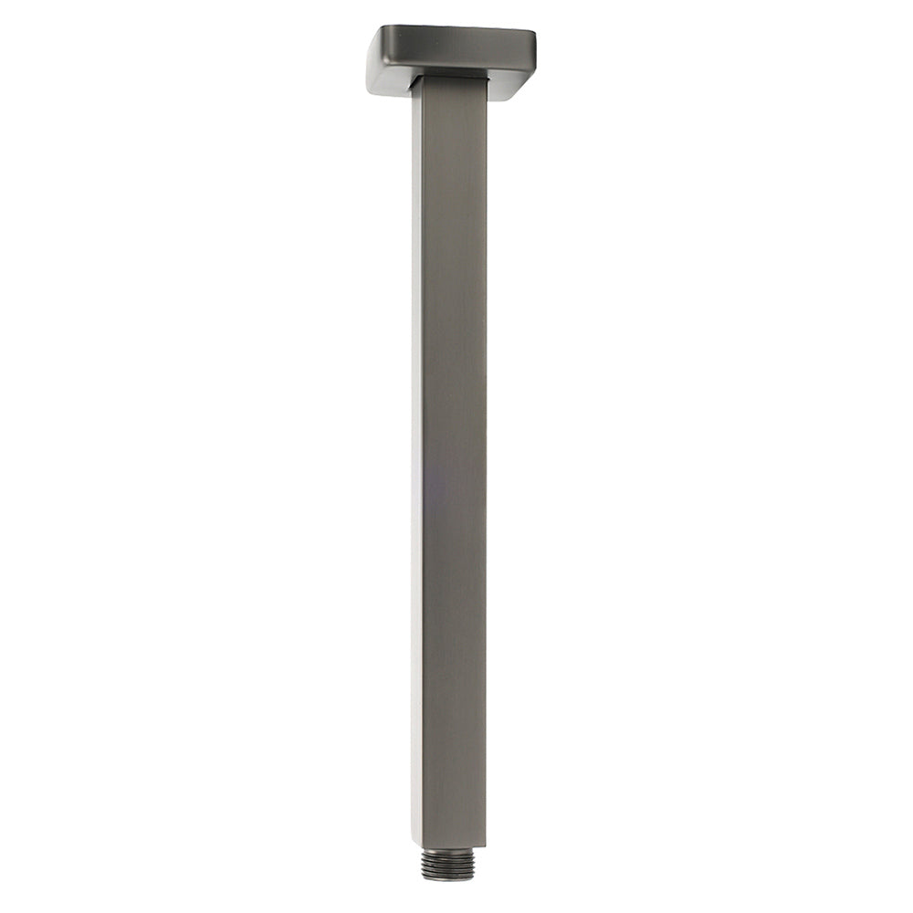 Gun Metal Square 8" Rainfall Shower Head 300mm Ceiling Dropper Arm Bath Set WELS