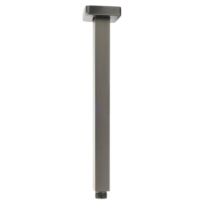 Gun Metal Square 10" Rainfall Shower Head 300mm Ceiling Dropper Arm Bath Set WELS