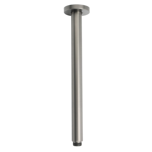 Gunmetal Round 300mm Brass Shower Arm Ceiling Mount Extension Dropper For Head