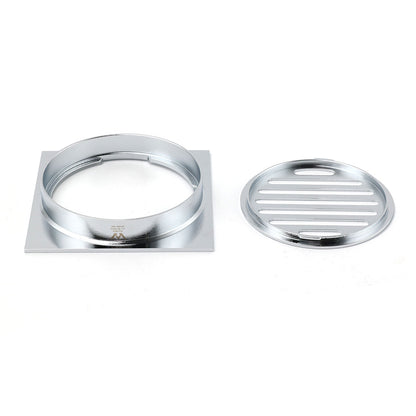 Chrome Stainless Steel 110mm Small Square Shower Grate Floor Drain 95mm Outlet