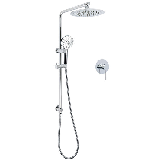 WELS Chrome 9" Rain Shower Head 3 Modes Handheld Rose Slide Rail Set Diverter Mixer