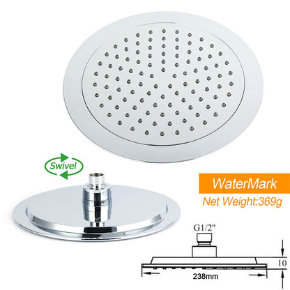 WELS Chrome 9" Rain Shower Head 3 Modes Handheld Rose Slide Rail Set Diverter Mixer