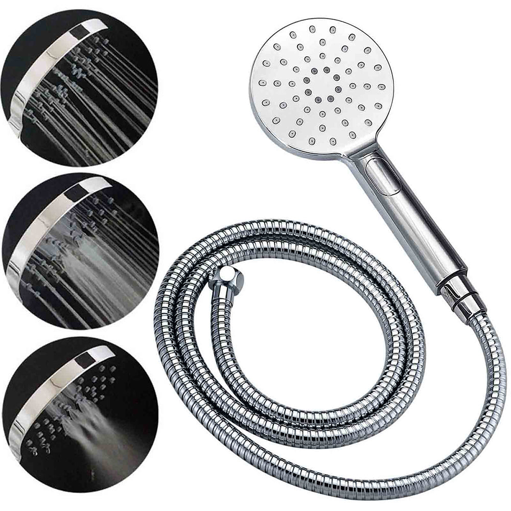WELS Chrome 9" Rain Shower Head 3 Modes Handheld Rose Slide Rail Set Diverter Mixer