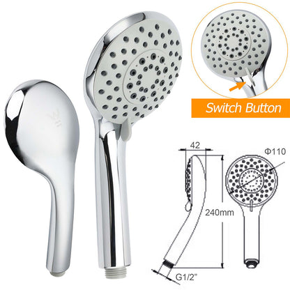WELS Chrome Dual 8" Slim Rain Shower 5 Modes Rose Mixer Valve Sliding Rail Set