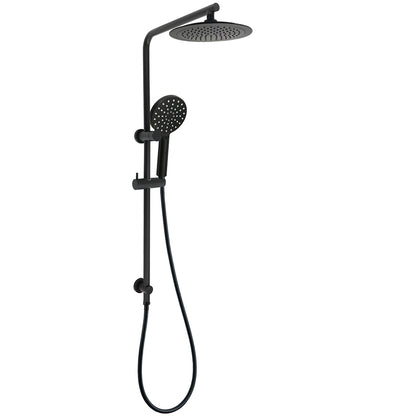 Matt Black 2in1 Round 9" Rainfall Shower Head & 3 Modes Handheld Silde Rail Set