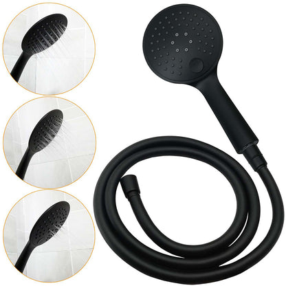 Matte Black Large 12" Twin Round Shower Head Set Handheld Diverter Rail Wall Arm
