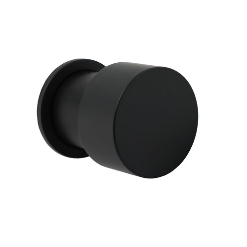 Matt Black Round Knob Concealed Shower Mixer Valve Hot Cold Water Switch Tap Kit