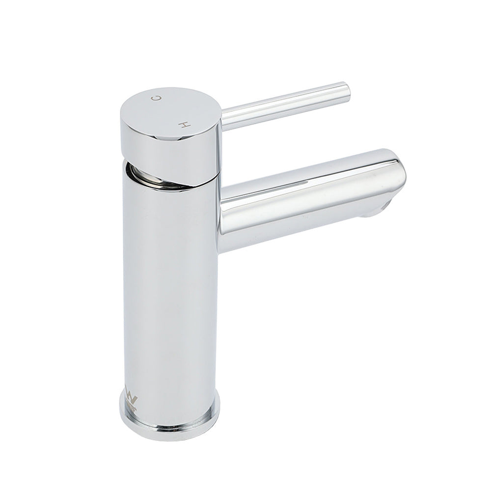 WELS Chrome Short Kitchen Laundry Round Basin Mixer Vanity Sink Faucet Tap Set
