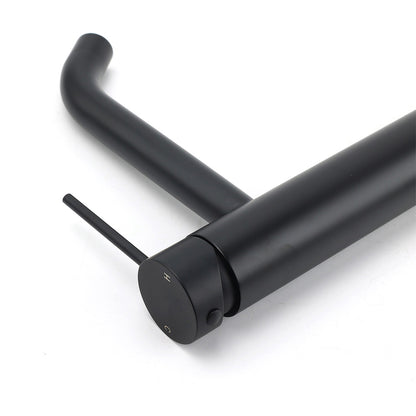 Matt Black Tall Laundry Round Curve Spout Basin Mixer Vanity Sink Faucet Tapware