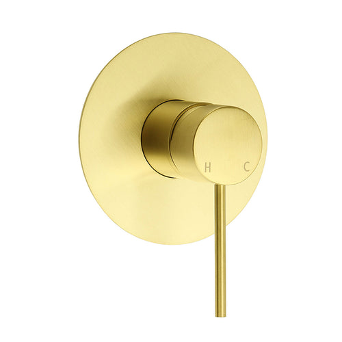 Watermark Brushed Gold Round Bathroom Shower Hot Cold Mixer Ceramic Cartridge OZ