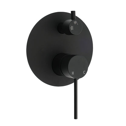 Stainless Steel Black Round Shower Mixer Diverter Lead Free Healthy For Bath Set