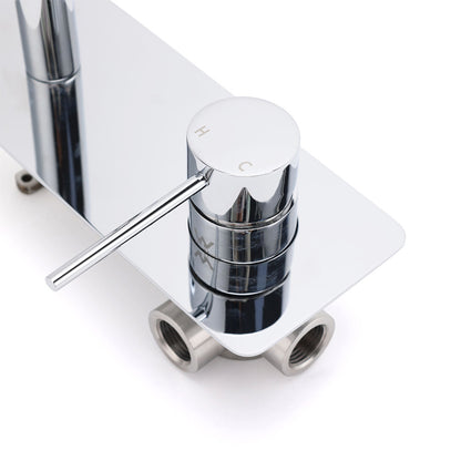 WELS Chrome Round Wall Mounted Basin Vanity Mixer Bath Tub Bubble Faucet Spout