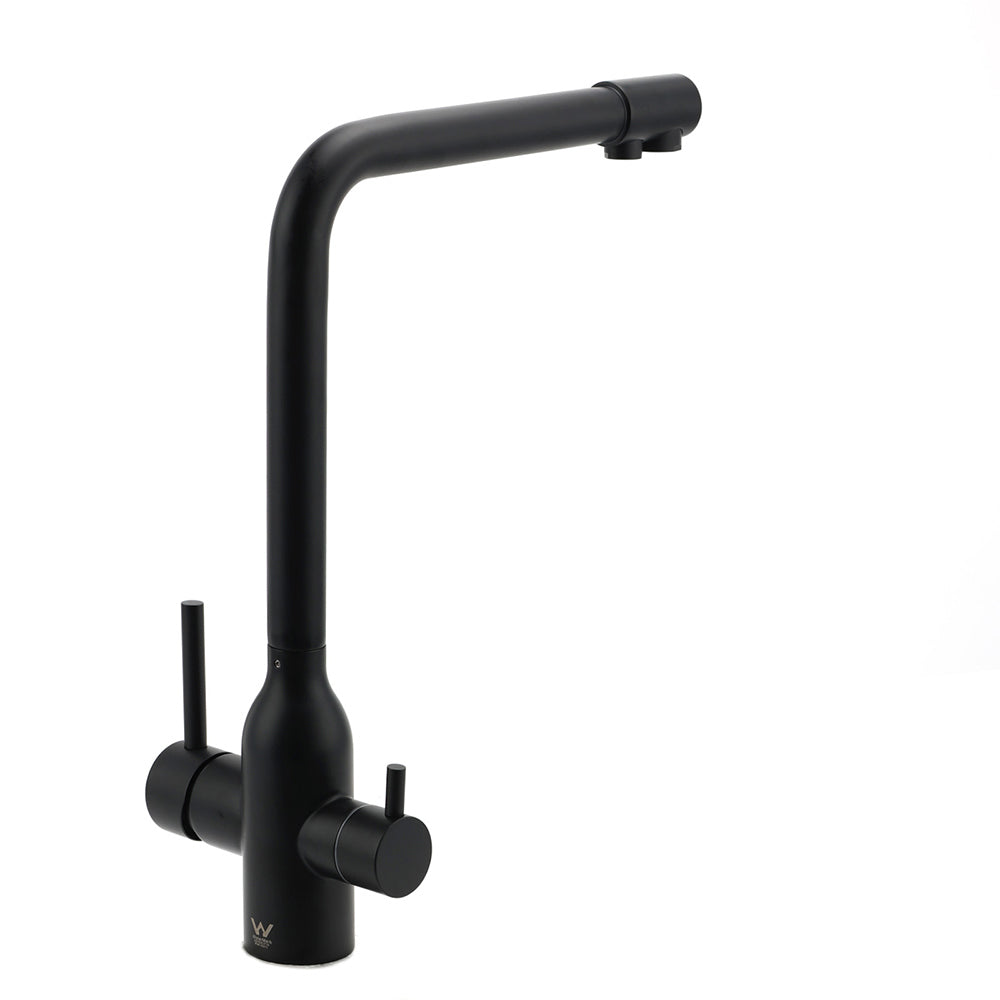 Matt Black 3 Ways Kitchen Mixer Tap Pury Water Sink Faucet 360 Swivel Spout Outlet