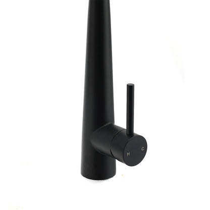Round Matt Black Pull Out Kitchen Sink Tap Laundry Basin Mixer 2 Way Spout Set