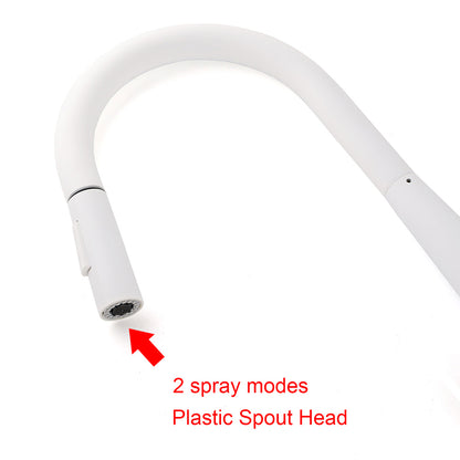 Matte White 2 Modes Spray Kitchen Mixer Pull Out Sink Tap Laundry Swivel Faucet