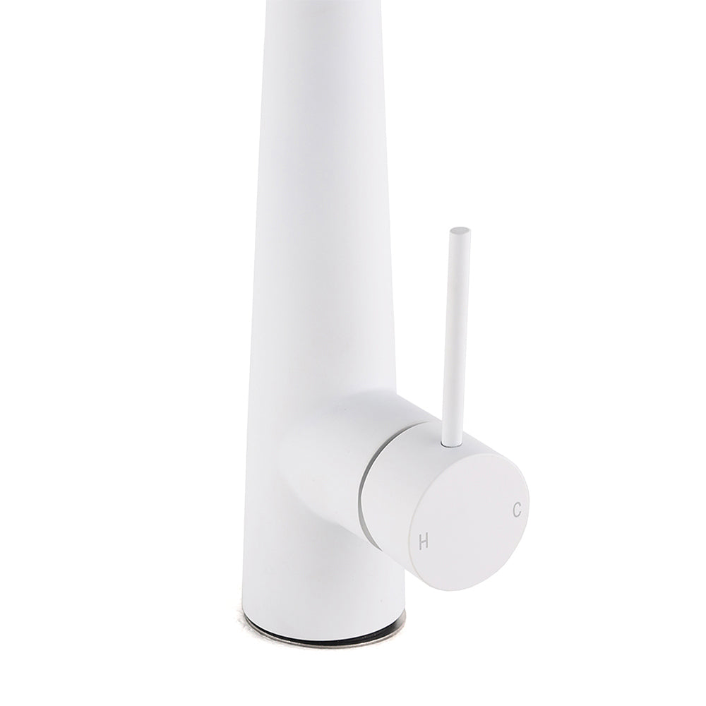 Matte White 2 Modes Spray Kitchen Mixer Pull Out Sink Tap Laundry Swivel Faucet