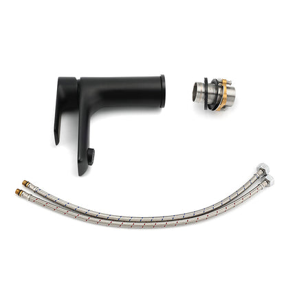 WELS Matt Black Basin Mixer Bathroom Vanity Laundry Sink Flick Faucet Tap Valve