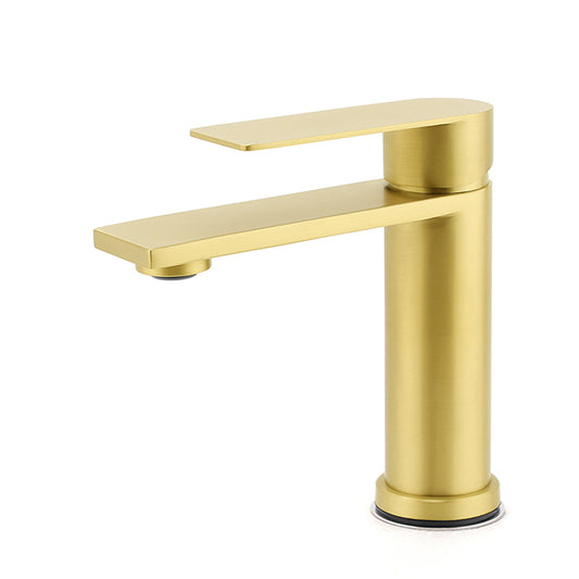 WELS Brushed Gold Short Square Basin Mixer Vanity Sink Faucet Spout Laundry Tap