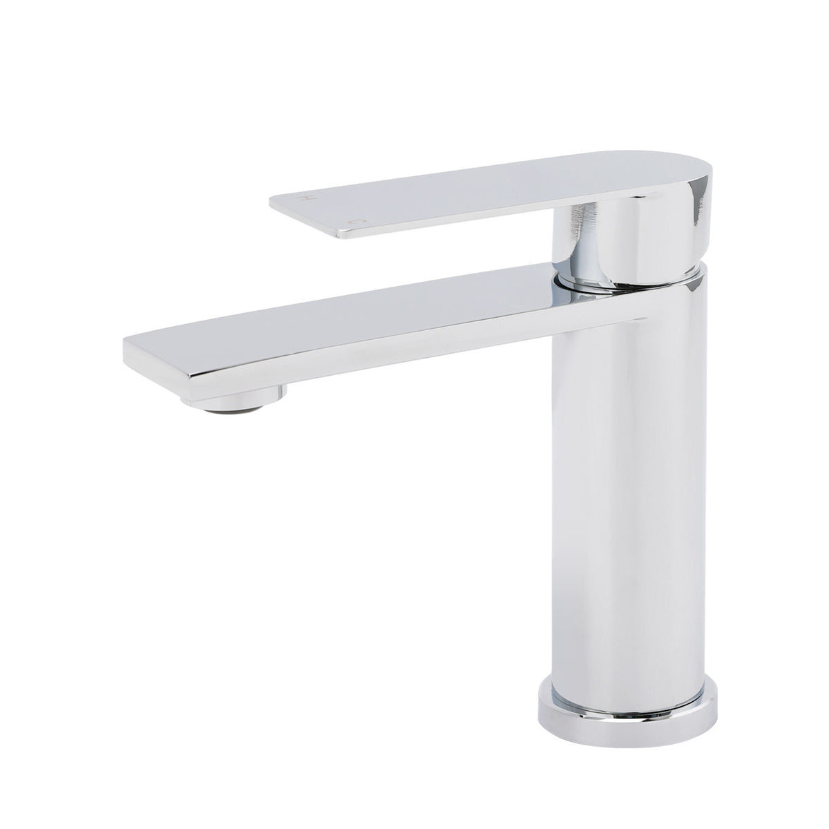WELS Chrome Square Bathroom Short Basin Mixer Vanity Sink Faucet Tap Flat Lever