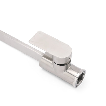 WELS Brushed Nickel Square Kitchen Sink Laundry Mixer 360º Swivel Faucet Tapware