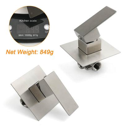 Nickel Brushed Square Lead Free Shower Hot Cold Mixer Ceramic Cartridge Spindle