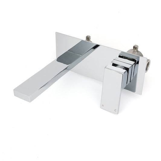 WELS 7.5L/min Basin Mixer Bathroom Vanity Brass Chrome Wall Mounted Spout Outlet