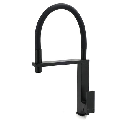 Matt Black Swivel Kitchen Sink Basin Mixer Swivel Faucet Tapware Pull Out Spout
