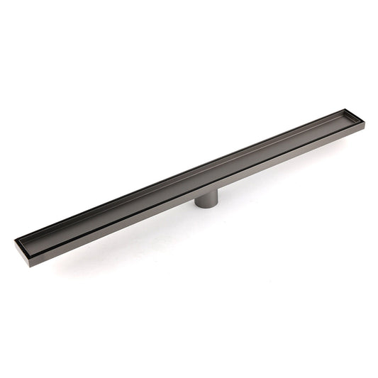 Gun Metal 304 SUS 900mm Tile Insert Linear Shower Grate Floor Drain 50mm Waste