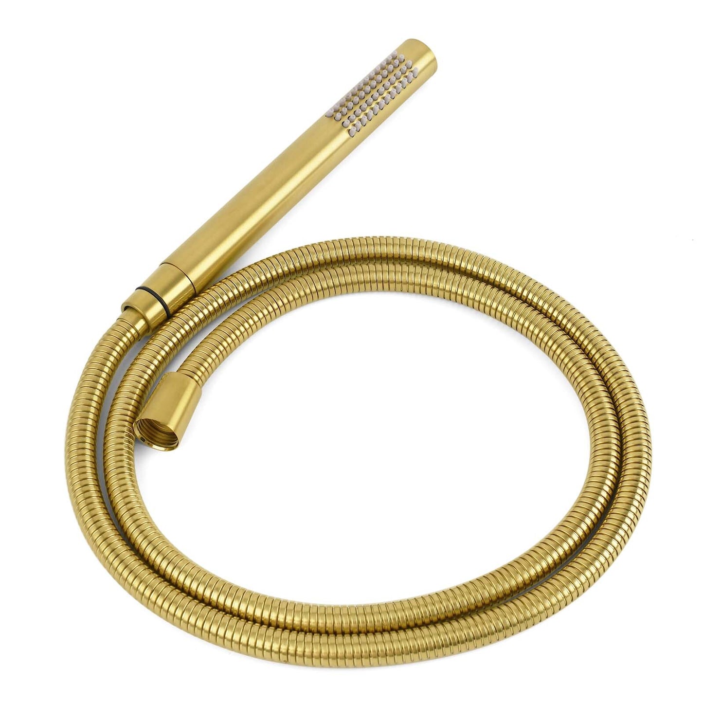WELS Brushed Gold Shower Set 8" Round Head One Mode Handheld Sliding Rail Arm Small face Mixer