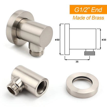 Brushed Nickel 8" Rain Head Shower Square 3 Modes Handheld Sliding Rail Arm Mixer Dual Set