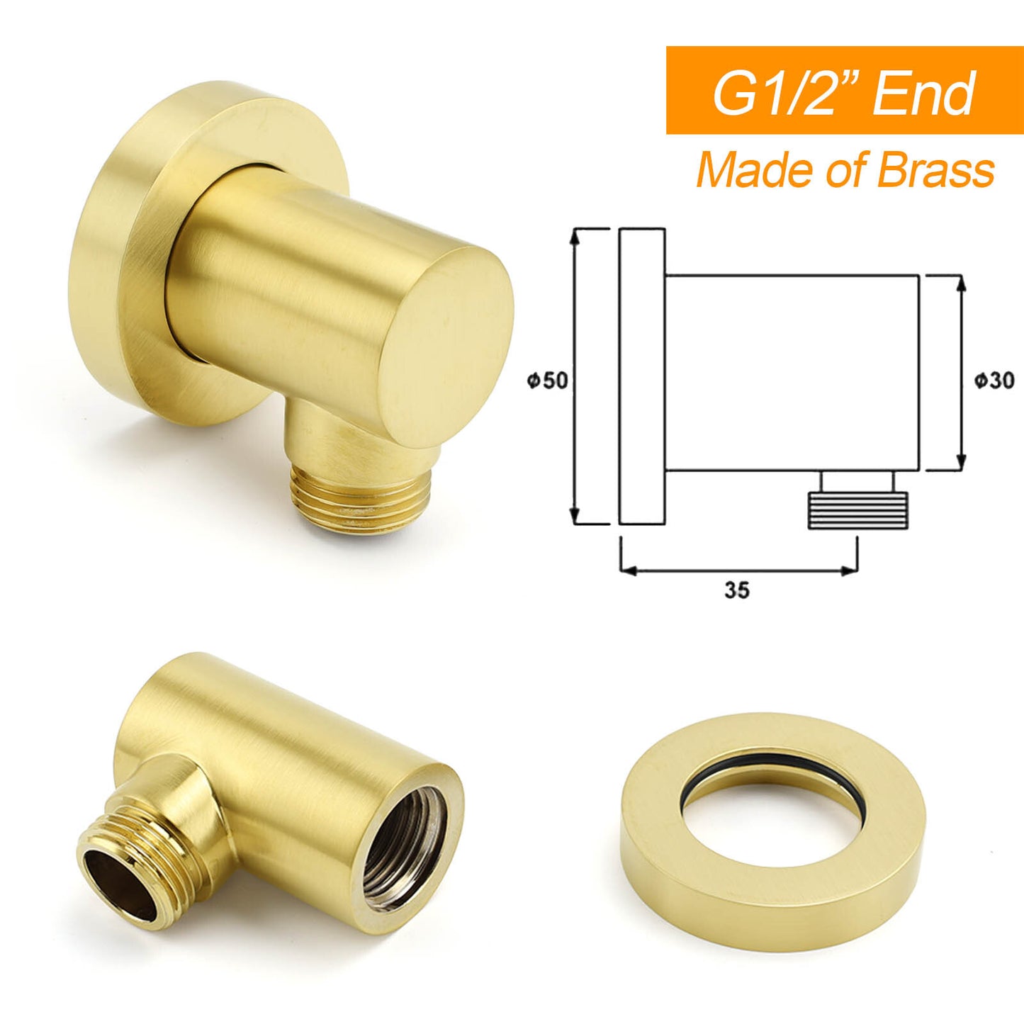 Brushed Gold Dual Square 8" Rain Shower Head 3 Mode Handheld Sliding Rail Arm Twin Taps Set