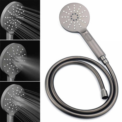 WELS Gun Metal Dual Round Shower 10" Rain Head 3 Mode Handheld Sliding Rail Diverter Set