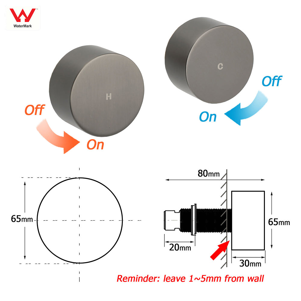 WELS Gun Metal Dual Round Shower Head 10" Rain Head 3 Mode Handheld Sliding Rail Diverter Set