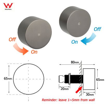 WELS Gun Metal Dual Round Shower Head 10" Rain Head 3 Mode Handheld Sliding Rail Diverter Set