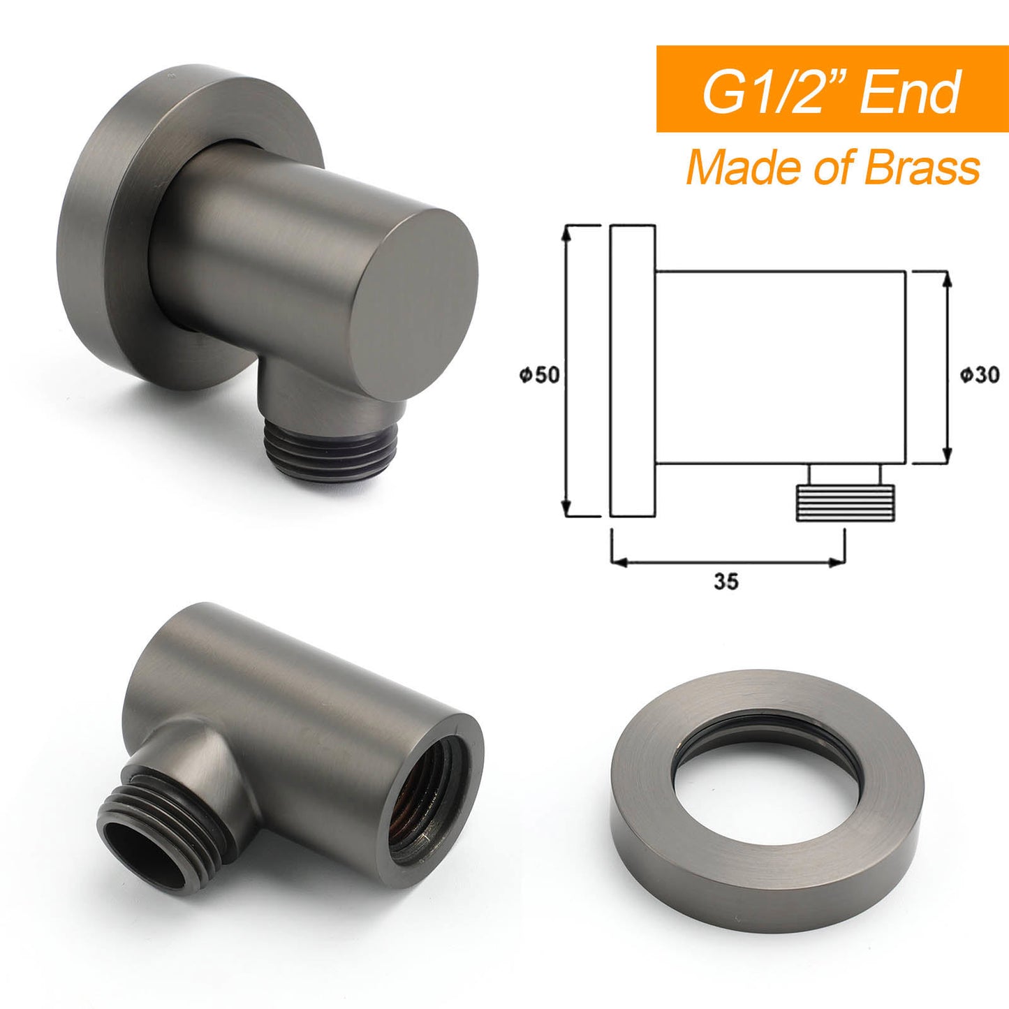 WELS Gun Metal Double Round Shower 10" Rain Head 3 Mode Handheld Sliding Rail Mixer Valve Set