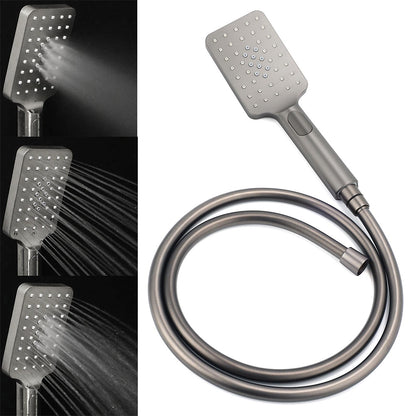 WELS Gun Metal 2in1 Shower Set Square 10" Rain Head Handheld Adjustable Silde Rail Combo
