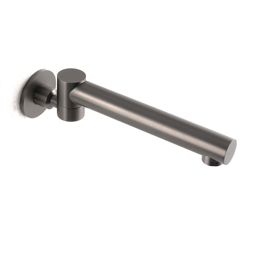 Gun Metal Round Wall Mounted 180 Swivel Bathtub Faucet Water Outlet Vanity Spout